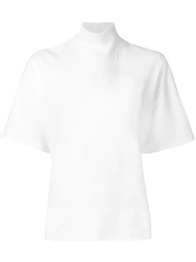 Acne Studios Mirka Mock-neck Cotton T-shirt In White
