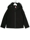 Ai Riders On The Storm Kids' Short Hooded Jacket In Black