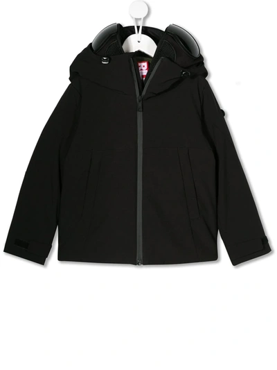 Ai Riders On The Storm Kids' Short Hooded Jacket In Black