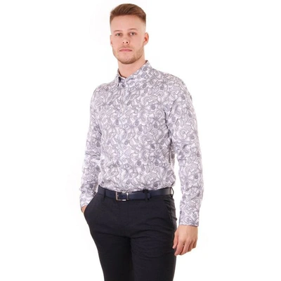 Ted Baker Forsure Paisley Slim Fit Button-down Shirt In White