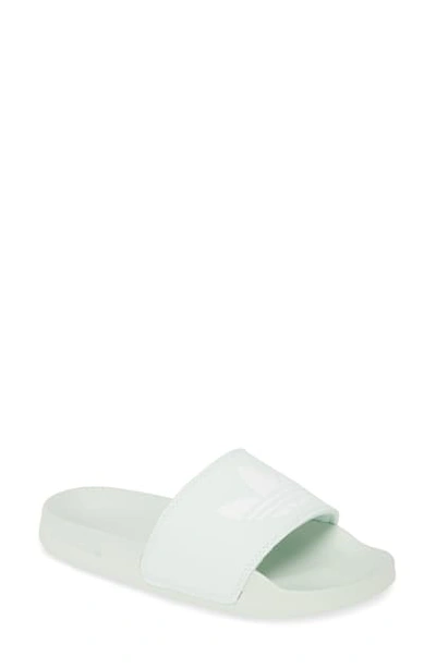 Adidas Originals Women's Adilette Logo Slide Sandals In Dash Green/ White