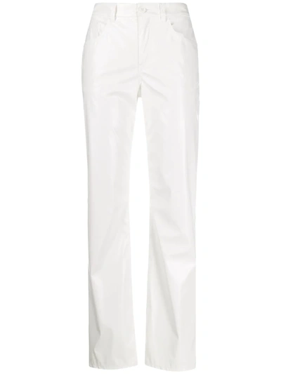 Mm6 Maison Margiela Glossy Fabric Trousers In White
