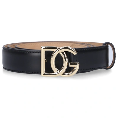 Dolce & Gabbana Belt Be1355 Calfskin Logo Black