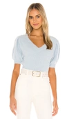 Astr Puff Sleeve Sweater In Sky Blue