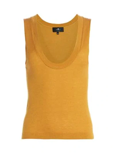 7 For All Mankind Women's Cropped Knit Top In Amber