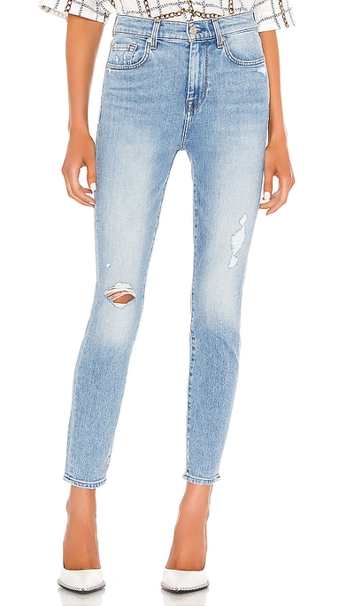 7 For All Mankind High Waist Ankle Skinny With Destroy. - In Vail