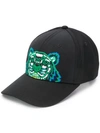 Kenzo Embroidered Tiger Cap In Nero
