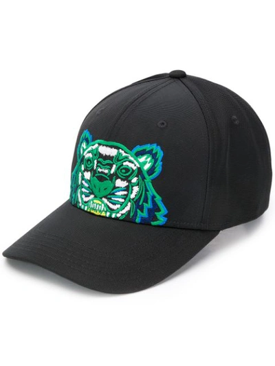 Kenzo Embroidered Tiger Cap In Nero