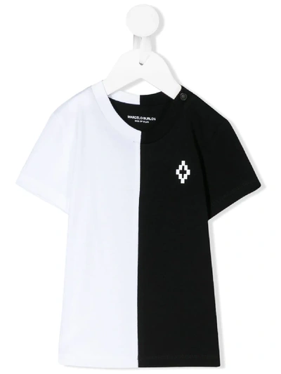 Marcelo Burlon County Of Milan Bicolor T-shirt With Cross For Baby Boy In Black