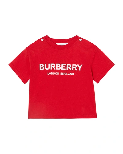Burberry Robbie Cotton Logo Tee In Red