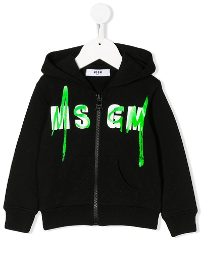 Msgm Black Sweathsirt With Logo For Baby Boy