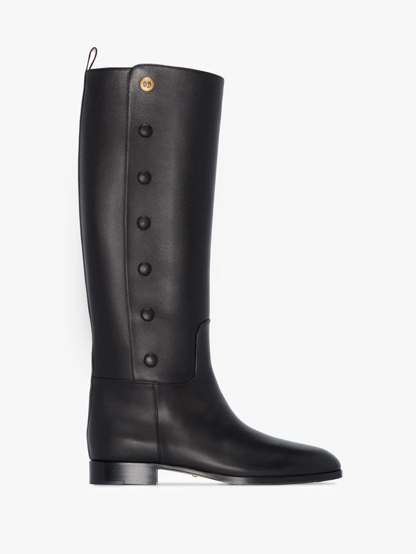 Gucci Black Leather Riding Boots ModeSens