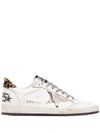 Golden Goose Ball Star Leopard And Snake-print Sneakers In White