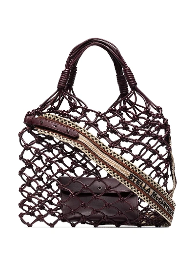 Stella Mccartney Woven Faux Leather Tote Bag In Rot