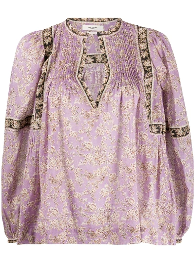 Isabel Marant Étoile Violette Floral-print Cotton-voile Blouse In Pink