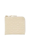 Comme Des Garçons White Zip-around Embossed Star Leather Wallet
