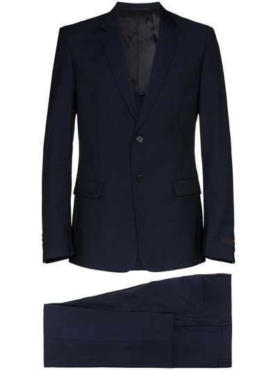 Prada Blue Single-breasted Wool Blend Suit