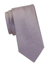 Brioni Men's Jacquard Silk Tie In Grey Pink