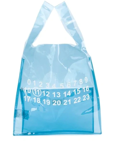 Maison Margiela Printed Detail Clear Bag In Blue