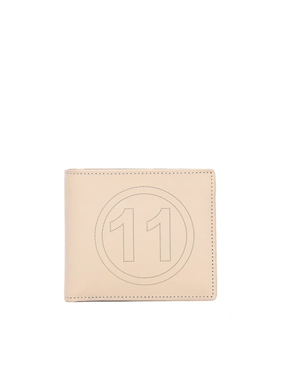Maison Margiela Beige Perforated Logo Leather Wallet