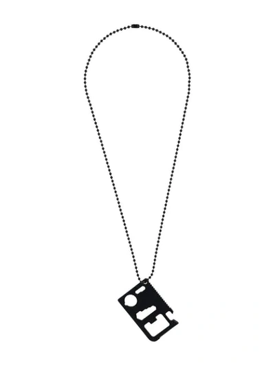 Off-white Men's Logo Blade Pendant Necklace In Black