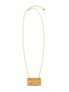Versace Men's Crystal Logo Plate Pendant Necklace In Crystal Gold