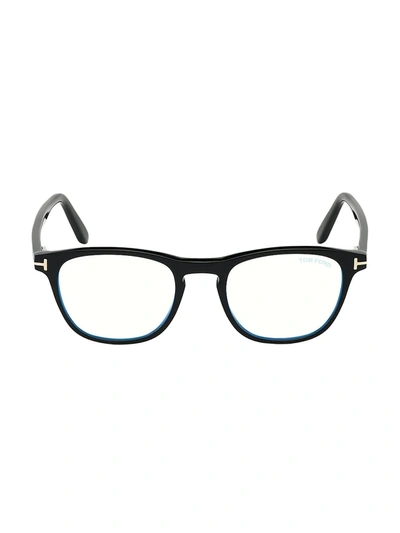 Tom Ford 48mm Blue Block Square Eyeglasses In Black
