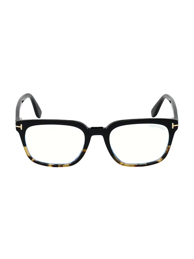 Tom Ford 53mm Blue Block Square Eyeglasses In Black