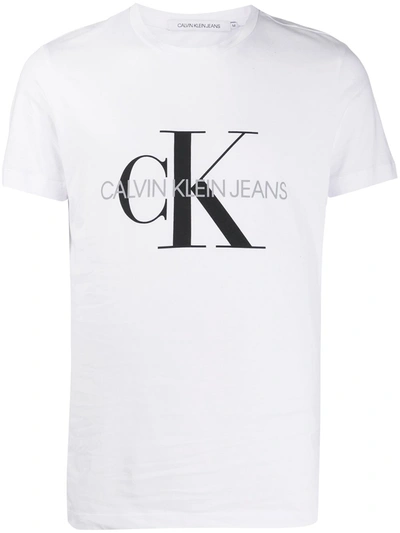 Calvin Klein Jeans Est.1978 Iconic Monogram Slim T-shirt In White