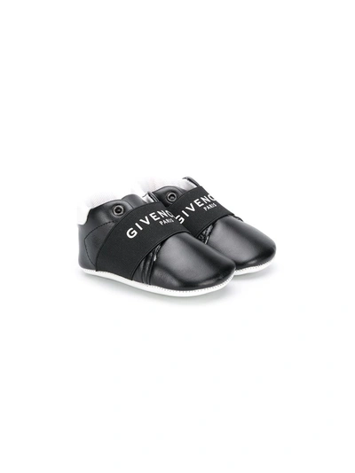 Givenchy Babies' Logo-strap Slip-on Sneakers In Black