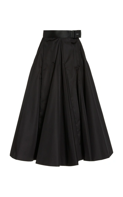 Prada Belted Nylon Gabardine A-line Midi Skirt In Default Title