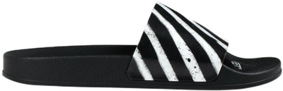 Pre-owned Off-white  Spray Stripes Slider Black White Ss20