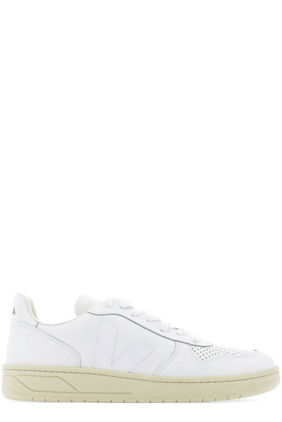 Veja V-10 Leather Sneakers In White