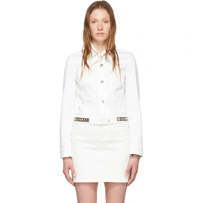 Stella Mccartney Logo Denim Jacket In 9110 White