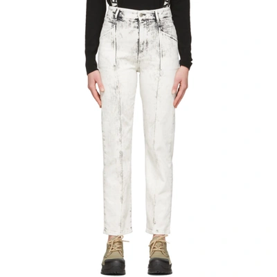 Stella Mccartney White Acid Wash Galaxy Seam Front Jeans In 9111 Smokyw