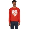 Kenzo Tiger Patch Sweatshirt In Red,white,gold