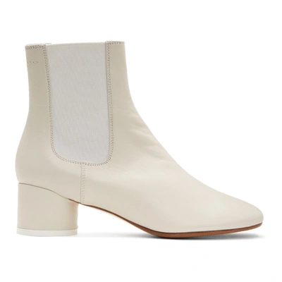 Mm6 Maison Margiela Off-white Pull-on Chelsea Boots In T1004 Garde