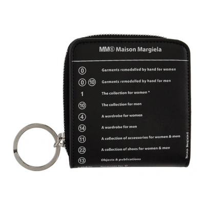 Mm6 Maison Margiela Logo Print Zip Wallet In T8013 Black