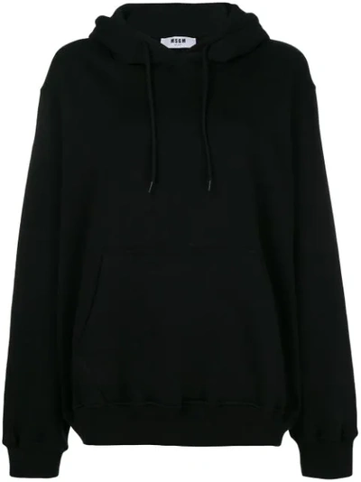 Msgm Logo Print Hoodie In Black