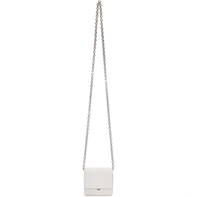 Maison Margiela White Stitch Chain Wallet Bag In T1003 White