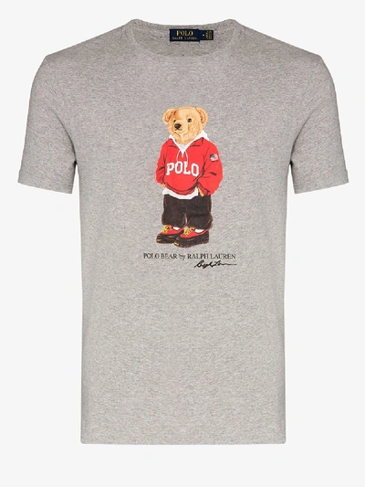Polo Ralph Lauren Polo Bear Print Cotton T-shirt In Grey