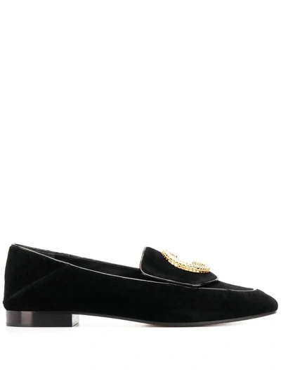 Chloé Crystal Embellished Loafers In Black