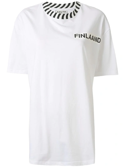 Aalto Oversized Slogan T-shirt In White