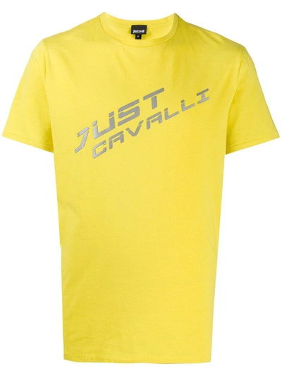 Just Cavalli Logo Print T-shirt In Yellow