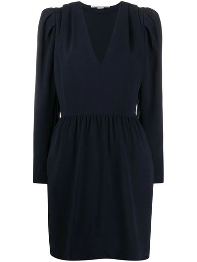 Stella Mccartney Pleated Fitted Dress In Blue