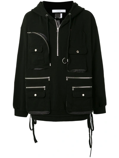 Facetasm Zip-detail Hooded Jacket In Black