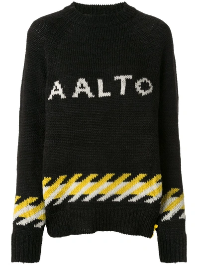 Aalto Knitted Logo Jumper In Black