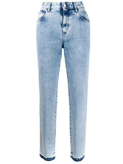 Just Cavalli Faded High-rise Jeans In Blue