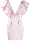 Alexandre Vauthier V-neck Mini Dress In Pink