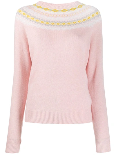 Apc Miranda Contrasting Collar Jumper In Pink